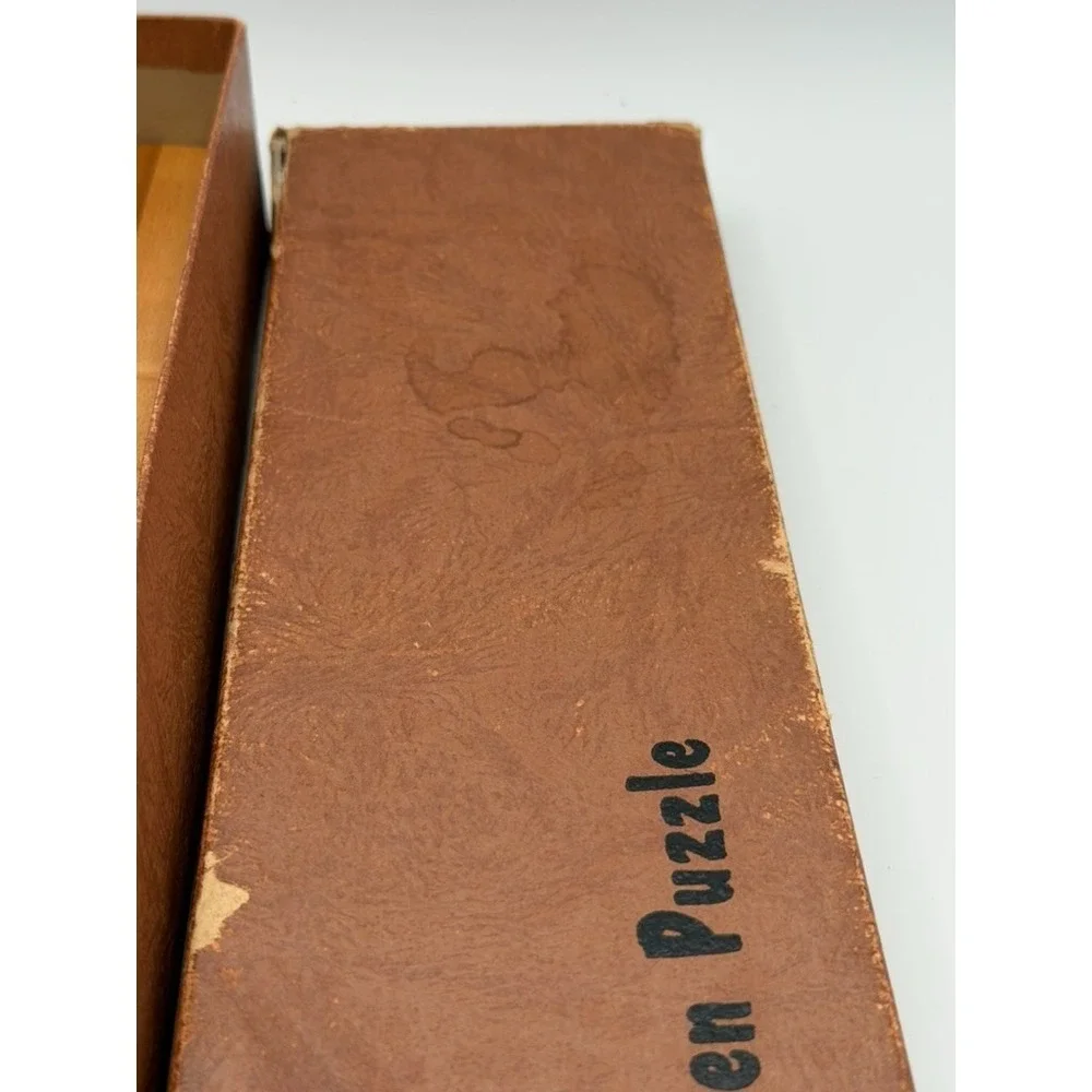 Vintage Eight Men Puzzle Wooden Peg Logic Game w/ Original Box